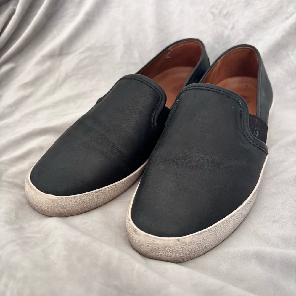 PRELOVED FRYE Leather Dylan Slip-On Sneakers Black Size 7.5